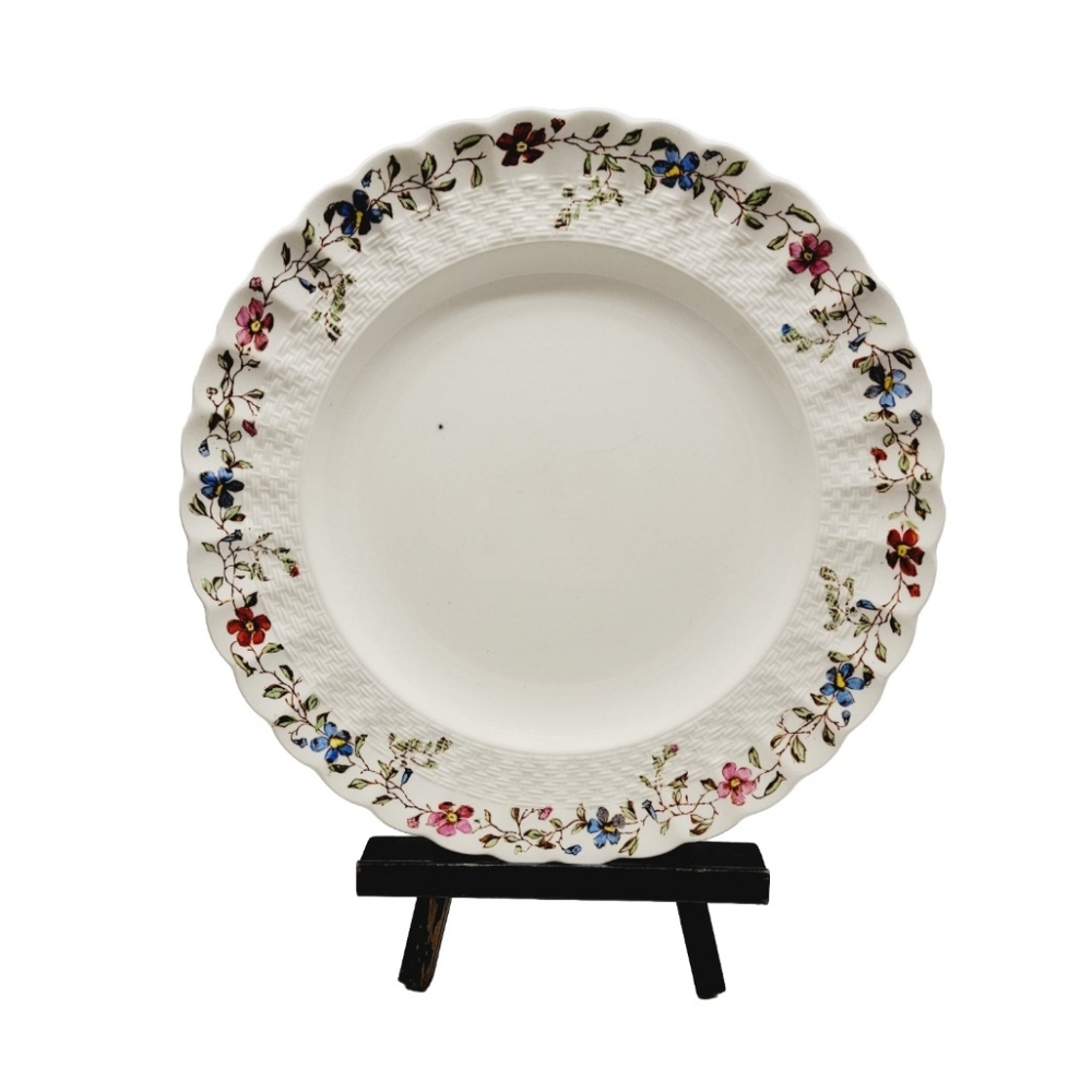 Vtg Copeland Spode "Wicker Dale" Floral Salad Plate Replacement 9" Diam England.